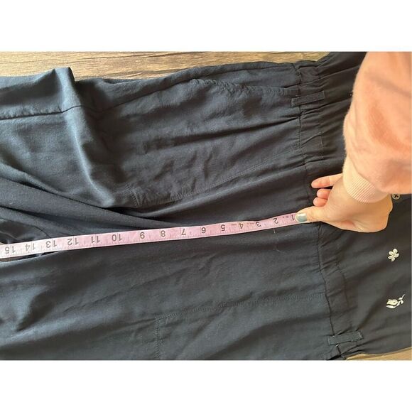 Anthropologie Lilka Floral V-Neck Lakeshore Jumpsuit Navy Blue White Size Medium - Picture 14 of 15